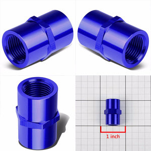 Blue Female Taper Coupler Pipe 1/8" NPT Thread Oil/Fuel Hose 2AN Fitting Adapter BuildFastCar