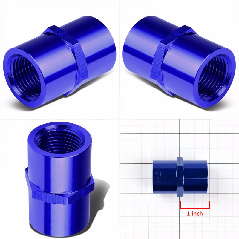 Blue Female Taper Coupler Pipe 1/2" NPT Thread Oil/Fuel Hose 8AN Fitting Adapter BuildFastCar