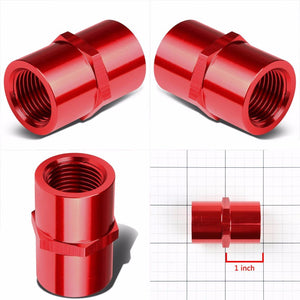 Red Female Taper Coupler Pipe 1/2" NPT Thread Oil/Fuel Hose 8AN Fitting Adapter BuildFastCar
