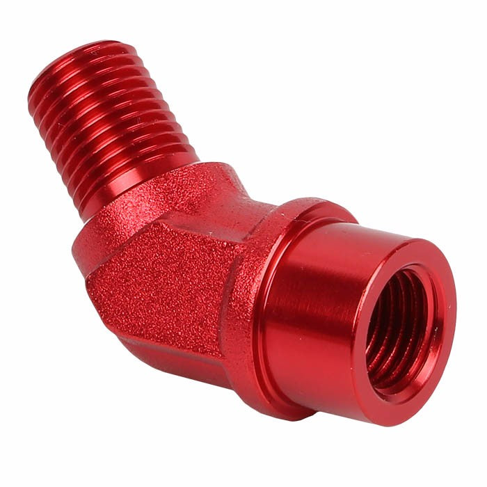 Red Aluminum Male 45 Degree Male/Female Bulk Hose Oil/Fuel 4AN Fitting Adapter BuildFastCar