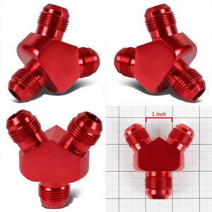 Red Aluminum 12AN Male-10AN Male Y-Block Splitter Oil/Fuel Hose Fitting Adapter BuildFastCar