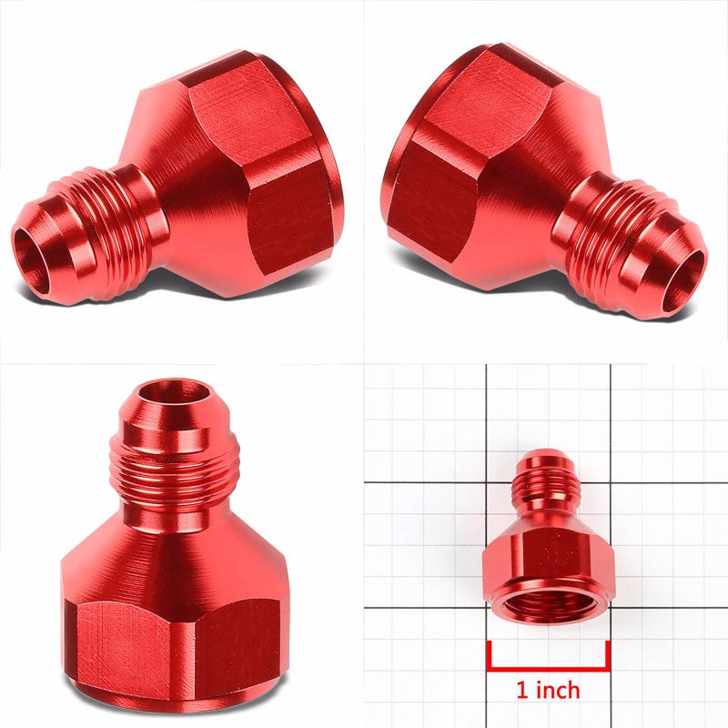Red Aluminum 8AN Female Flare-6AN Male Reducer Oil/Fuel Hose Fitting Adaptor BuildFastCar