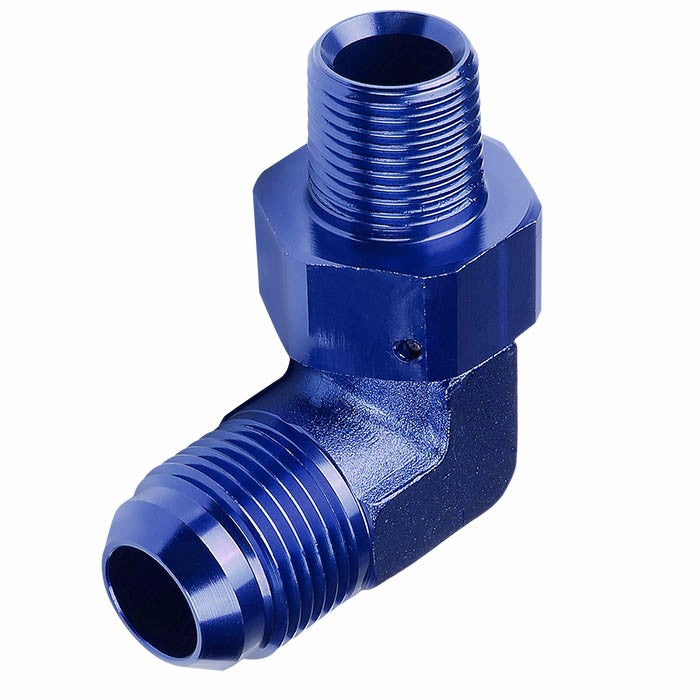 Blue Aluminum 12AN Male-1/2" NPT Male 90 Degree Oil/Fuel Hose Fitting Adapter BuildFastCar
