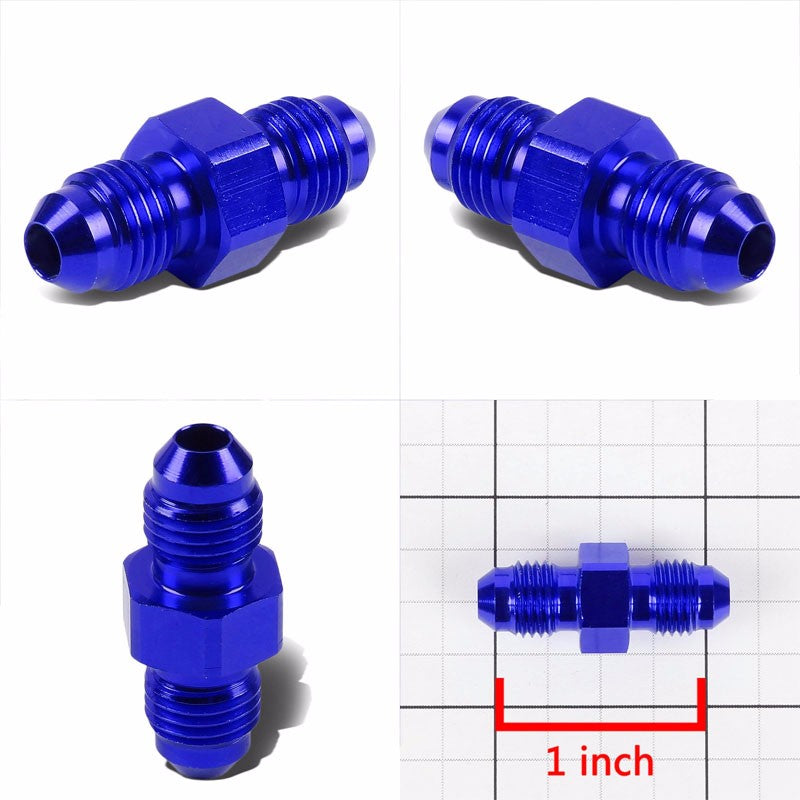 Blue Aluminum Male/Male Flare Straight Coupler Oil/Fuel Hose 3AN Fitting Adapter BuildFastCar