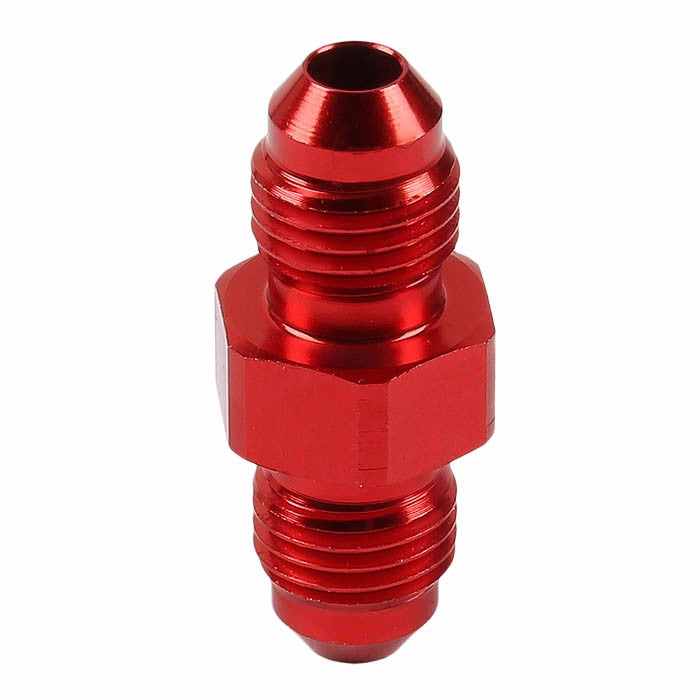 Red Aluminum Male/Male Flare Straight Coupler Oil/Fuel Hose 3AN Fitting Adapter BuildFastCar