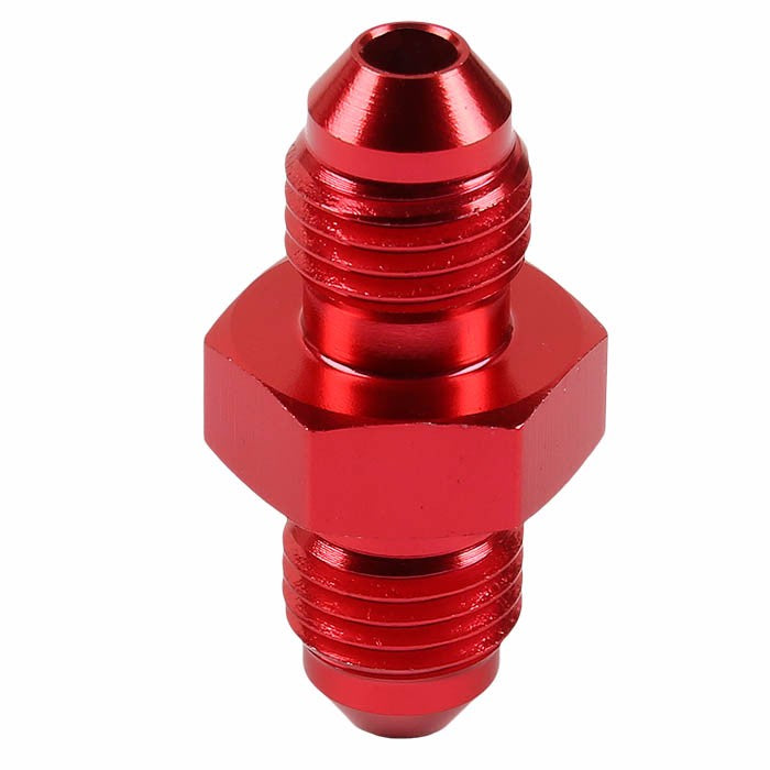 Red Aluminum Male/Male Flare Straight Coupler Oil/Fuel Hose 4AN Fitting Adapter BuildFastCar