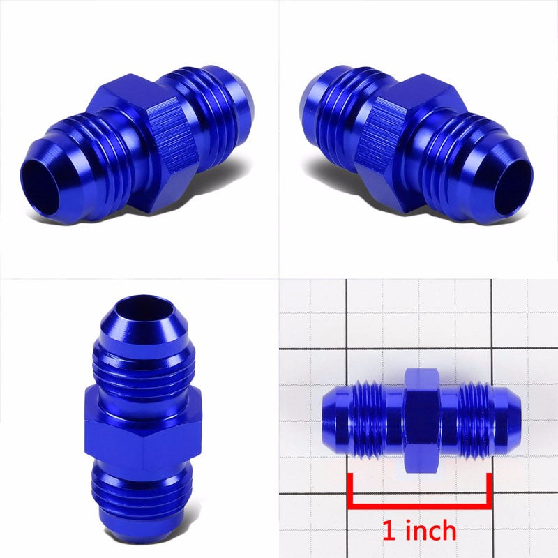 Blue Aluminum Male/Male Flare Straight Coupler Oil/Fuel Hose 6AN Fitting Adapter BuildFastCar