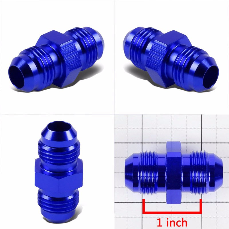 Blue Aluminum Male/Male Flare Straight Coupler Oil/Fuel Hose 8AN Fitting Adapter BuildFastCar