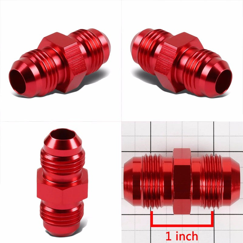 Red Aluminum Male/Male Flare Straight Coupler Oil/Fuel Hose 10AN Fitting Adapter BuildFastCar