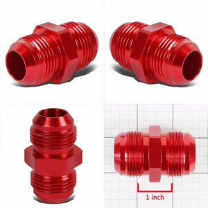 Red Aluminum Male/Male Flare Straight Coupler Oil/Fuel Hose 16AN Fitting Adapter BuildFastCar