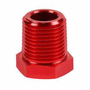 Red Aluminum 1/8" Female-1/2" Male NPT Bushing Oil/Fuel Reducer Fitting Adapter BuildFastCar