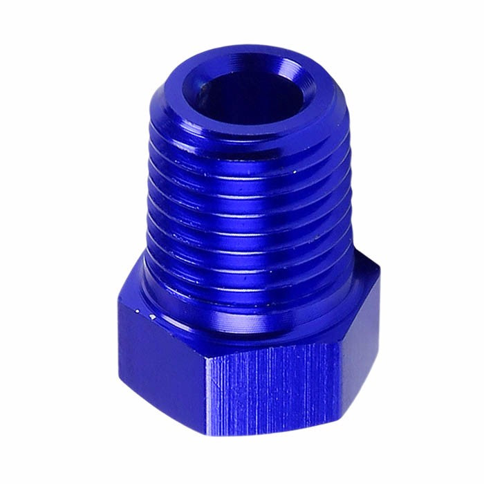 Blue Aluminum 1/8" Female-1/4" Male NPT Bushing Oil/Fuel Reducer Fitting Adapter BuildFastCar