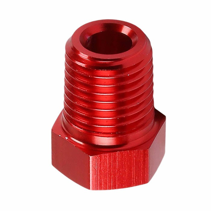 Red Aluminum 1/8" Female-1/4" Male NPT Bushing Oil/Fuel Reducer Fitting Adapter BuildFastCar