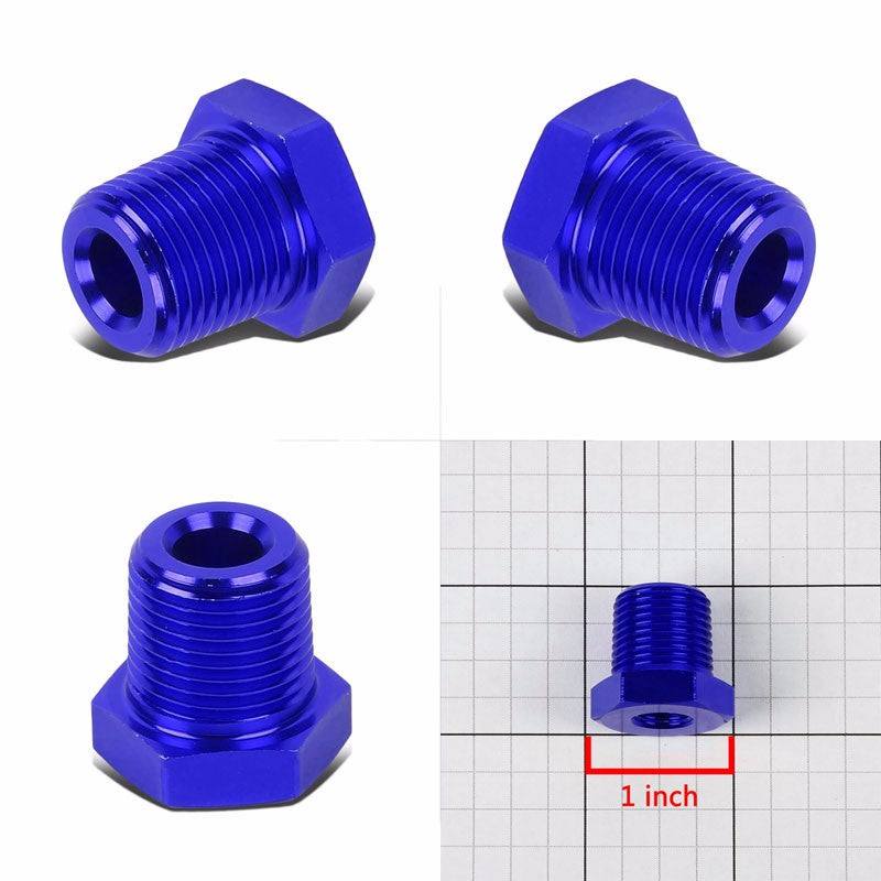 Blue Aluminum 1/8" Female-3/8" Male NPT Bushing Oil/Fuel Reducer Fitting Adapter BuildFastCar
