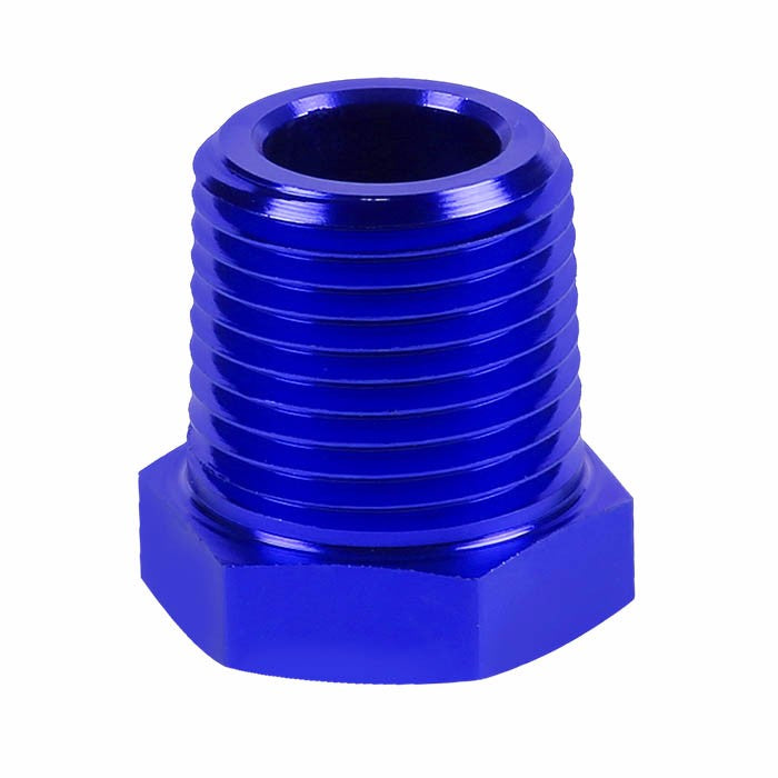 Blue Aluminum 1/4" Female-1/2" Male NPT Bushing Oil/Fuel Reducer Fitting Adapter BuildFastCar