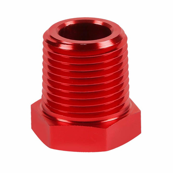 Red Aluminum 1/4" Female-1/2" Male NPT Bushing Oil/Fuel Reducer Fitting Adapter BuildFastCar