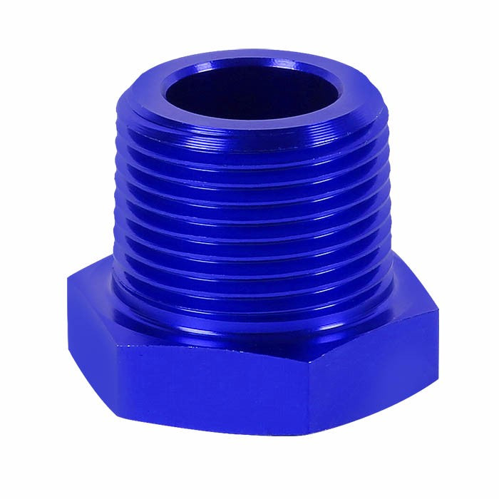 Blue Aluminum 1/2" Female-3/4" Male NPT Bushing Oil/Fuel Reducer Fitting Adapter BuildFastCar