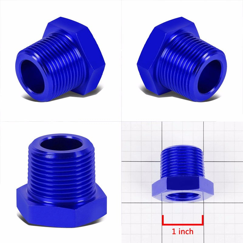 Blue Aluminum 1/2" Female-3/4" Male NPT Bushing Oil/Fuel Reducer Fitting Adapter BuildFastCar