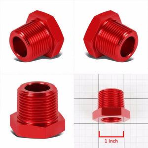 Red Aluminum 1/2" Female-3/4" Male NPT Bushing Oil/Fuel Reducer Fitting Adapter BuildFastCar