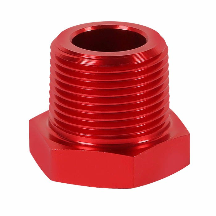 Red Aluminum 1/2" Female-3/4" Male NPT Bushing Oil/Fuel Reducer Fitting Adapter BuildFastCar