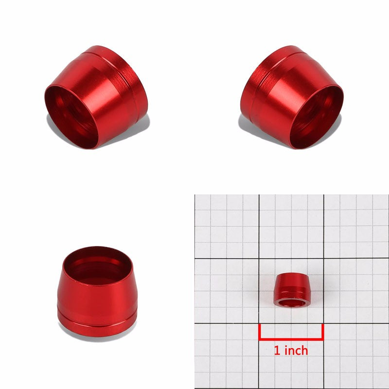 Red Aluminum Olive Insert Flare Oil/Fuel Hose Line Tubing 8AN Fitting Adapter BuildFastCar