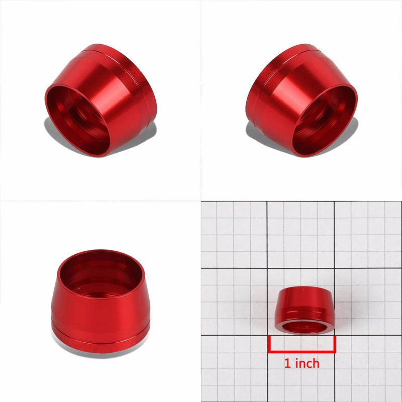 Red Aluminum Olive Insert Flare Oil/Fuel Hose Line Tubing 12AN Fitting Adapter BuildFastCar