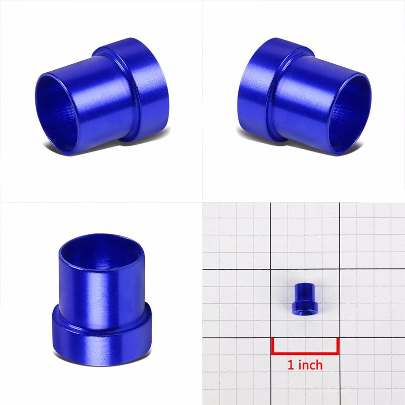 Blue Aluminum Male Hard Steel Tubing Sleeve Oil/Fuel 4AN AN-4 Fitting Adapter BuildFastCar