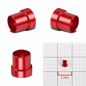 Red Aluminum Male Hard Steel Tubing Sleeve Oil/Fuel 4AN AN-4 Fitting Adapter BuildFastCar