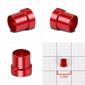 Red Aluminum Male Hard Steel Tubing Sleeve Oil/Fuel 6AN AN-6 Fitting Adapter BuildFastCar