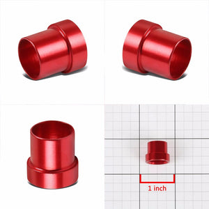 Red Aluminum Male Hard Steel Tubing Sleeve Oil/Fuel 8AN AN-8 Fitting Adapter BuildFastCar