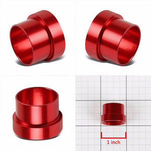 Red Aluminum Male Hard Steel Tubing Sleeve Oil/Fuel 12AN AN-12 Fitting Adapter BuildFastCar