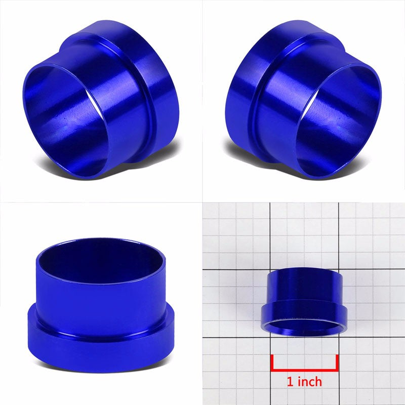 Blue Aluminum Male Hard Steel Tubing Sleeve Oil/Fuel 16AN AN-16 Fitting Adapter BuildFastCar