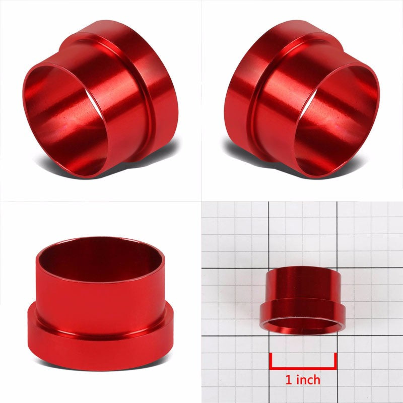 Red Aluminum Male Hard Steel Tubing Sleeve Oil/Fuel 16AN AN-16 Fitting Adapter BuildFastCar