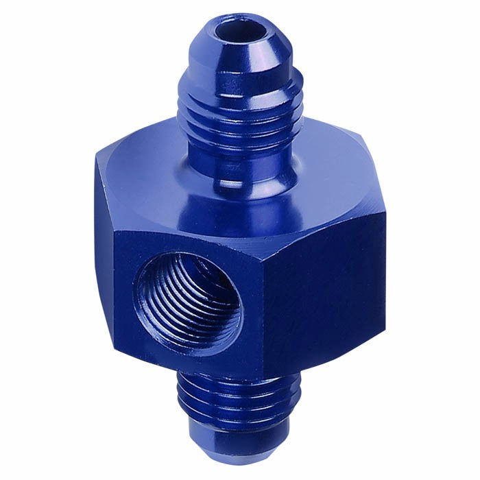 Blue Aluminum Male Flare Union 1/8" NPT Side Port Pressure 4AN Fitting Adapter BuildFastCar