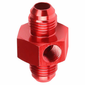 Red Aluminum Male Flare Union 1/8" NPT Side Port Pressure 6AN Fitting Adapter BuildFastCar
