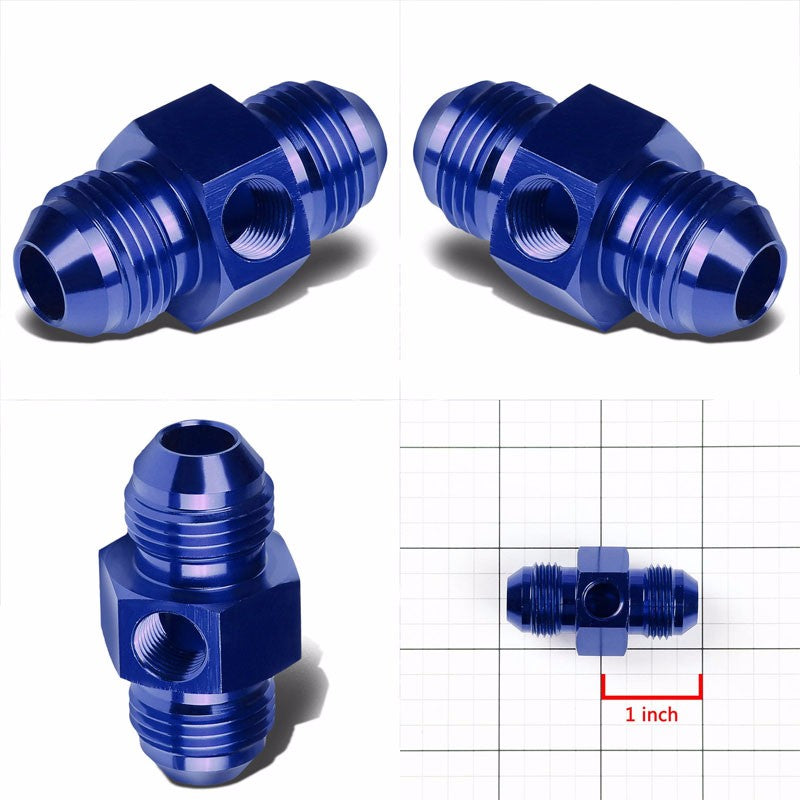 Blue Aluminum Male Flare Union 1/8" NPT Side Port Pressure 8AN Fitting Adapter BuildFastCar