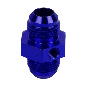 Blue Aluminum Male Flare Union 1/8" NPT Side Port Pressure 12AN Fitting Adapter BuildFastCar