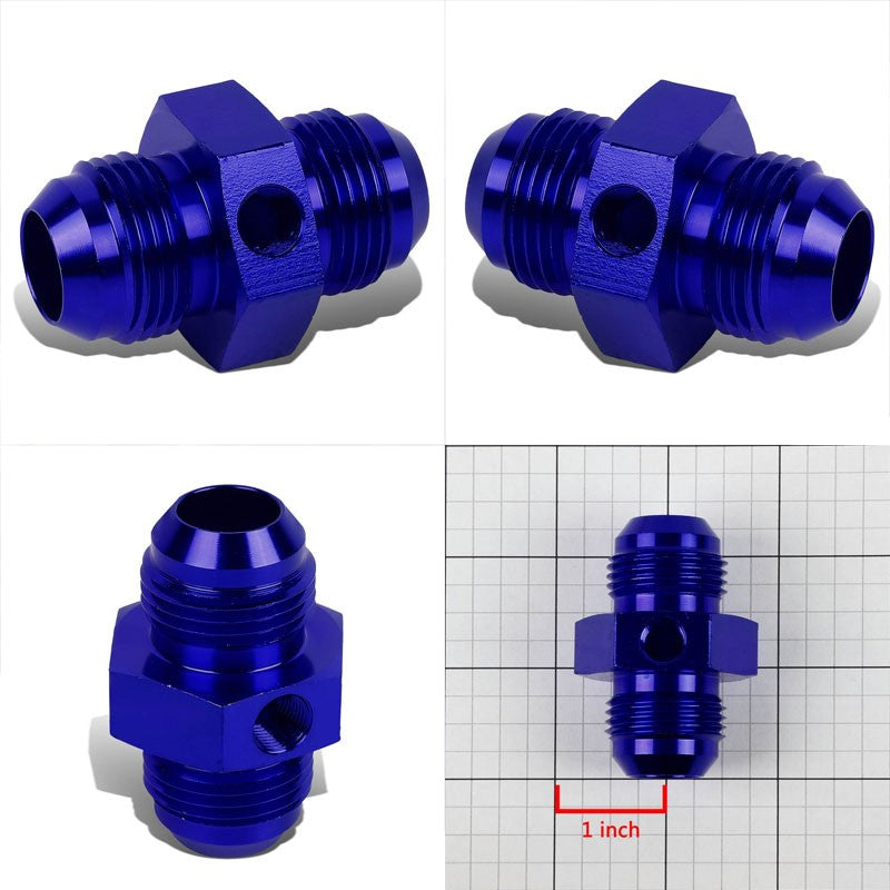 Blue Aluminum Male Flare Union 1/8" NPT Side Port Pressure 12AN Fitting Adapter BuildFastCar
