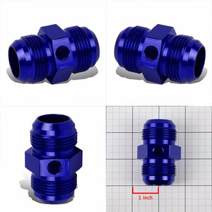 Blue Aluminum Male Flare Union 1/8" NPT Side Port Pressure 16AN Fitting Adapter BuildFastCar