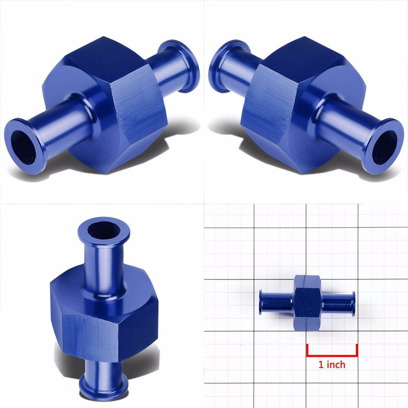 Blue Aluminum 3/8" Male Tube/Hose Union Straight Coupler 6AN Fitting Adapter BuildFastCar