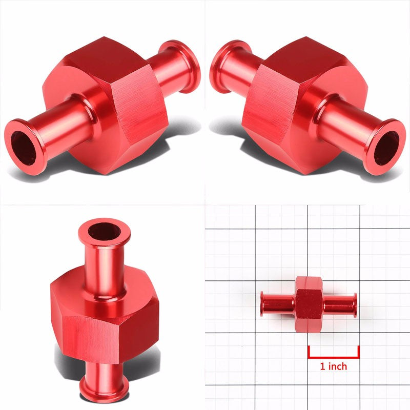 Red Aluminum 3/8" Male Tube/Hose Union Straight Coupler 6AN Fitting Adapter BuildFastCar