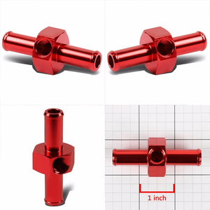 Red Aluminum 1/2" Male Tube/Hose Union Straight Coupler 8AN Fitting Adapter BuildFastCar