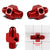 Red Aluminum 6AN Flare to 1/4" NPT+1/8" NPT Side Port Pressure Fitting Adapter BuildFastCar