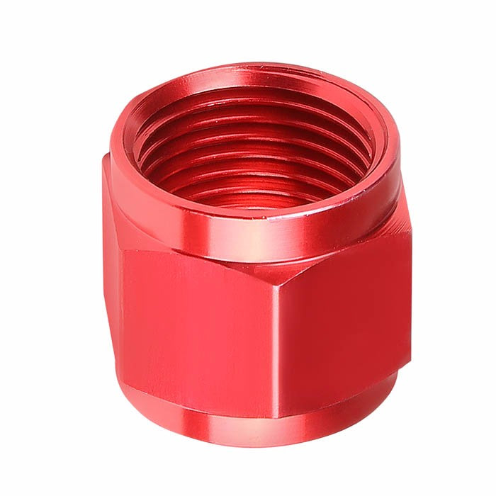 Red Aluminum Female Tube/Line Sleeve Nut Flare Oil/Fuel 3AN Fitting Adapter BuildFastCar