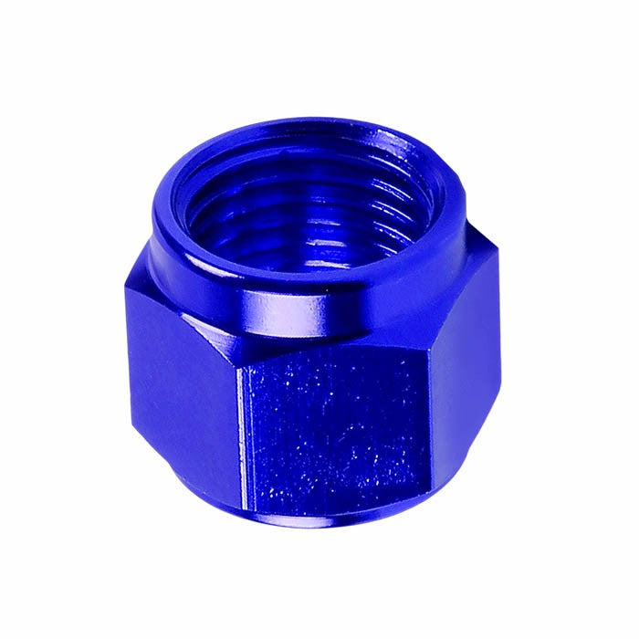 Blue Aluminum Female Tube/Line Sleeve Nut Flare Oil/Fuel 6AN Fitting Adapter BuildFastCar