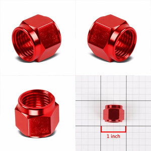 Red Aluminum Female Tube/Line Sleeve Nut Flare Oil/Fuel 6AN Fitting Adapter BuildFastCar