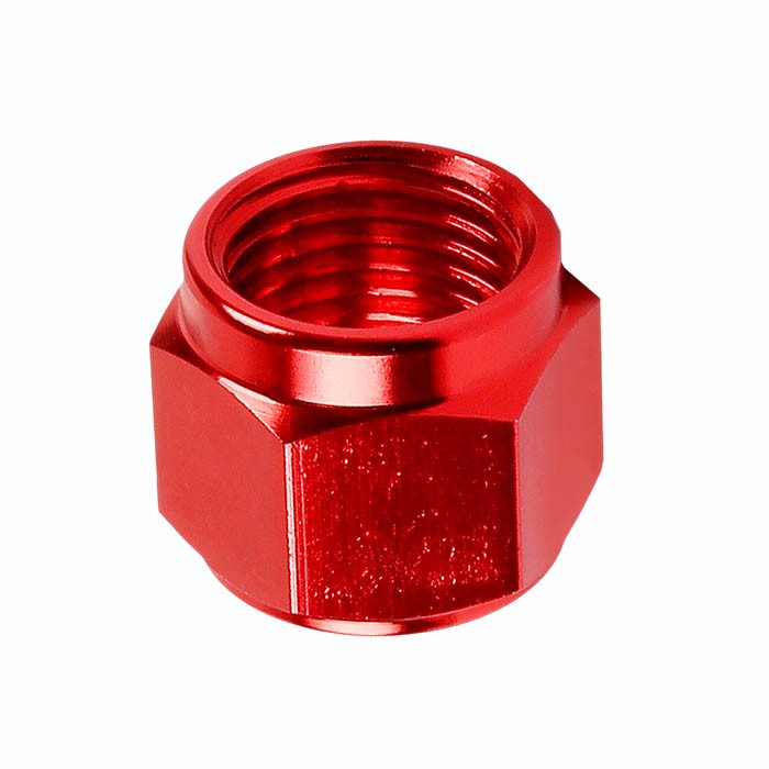 Red Aluminum Female Tube/Line Sleeve Nut Flare Oil/Fuel 6AN Fitting Adapter BuildFastCar