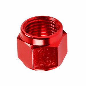 Red Aluminum Female Tube/Line Sleeve Nut Flare Oil/Fuel 6AN Fitting Adapter BuildFastCar