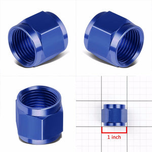 Blue Aluminum Female Tube/Line Sleeve Nut Flare Oil/Fuel 8AN Fitting Adapter BuildFastCar