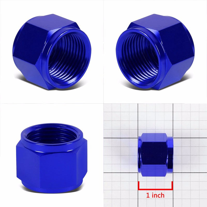 Blue Aluminum Female Tube/Line Sleeve Nut Flare Oil/Fuel 10AN Fitting Adapter BuildFastCar